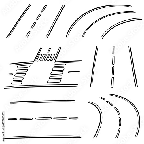 vector set of road