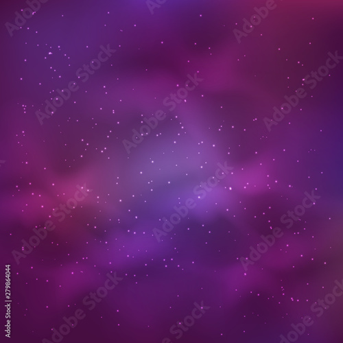 Cosmic purple background with stars vector illustration