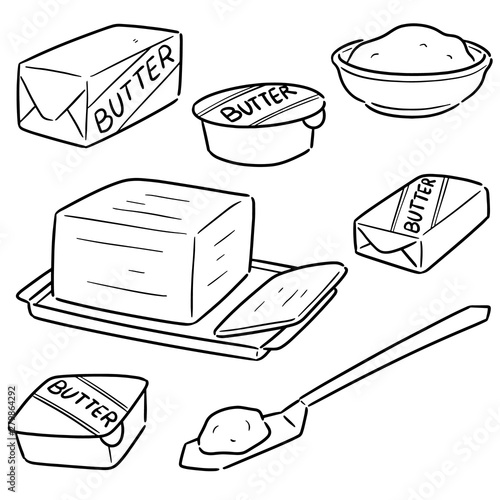 vector set of butter