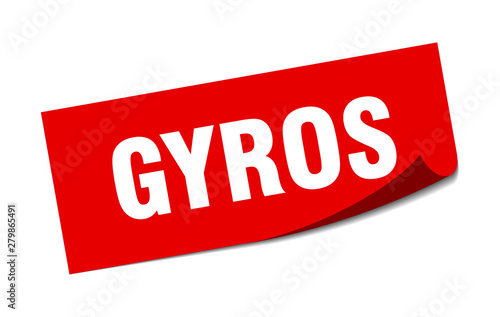 gyros sticker. gyros square isolated sign. gyros