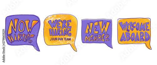 Recruitment quote set. Vector illustration.