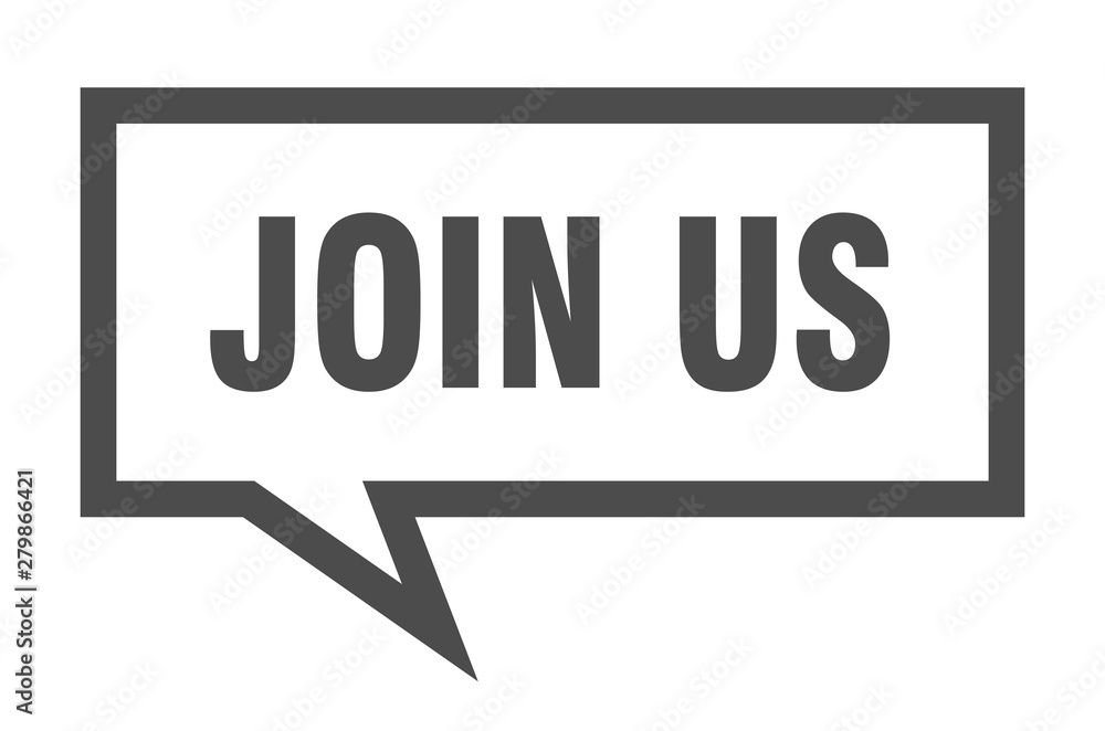 join us sign. join us square speech bubble. join us join us sign. join us square speech bubble. join us