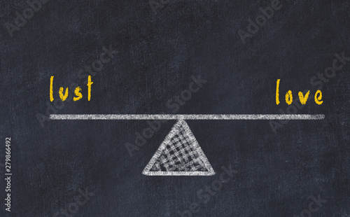 Fotografie Chalk board sketch of scales