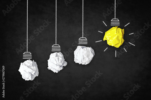 Fotografie creative business concept - idea light bulb inspiration symbol