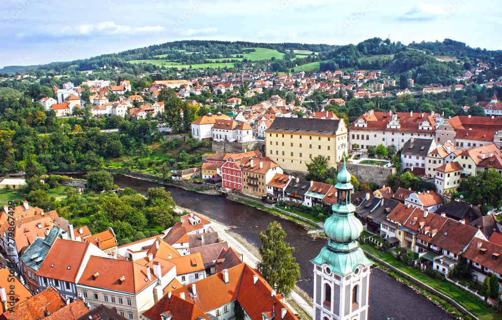 Panorama of Cesky Krumlov.Czech republic. UNESCO World Heritage Site