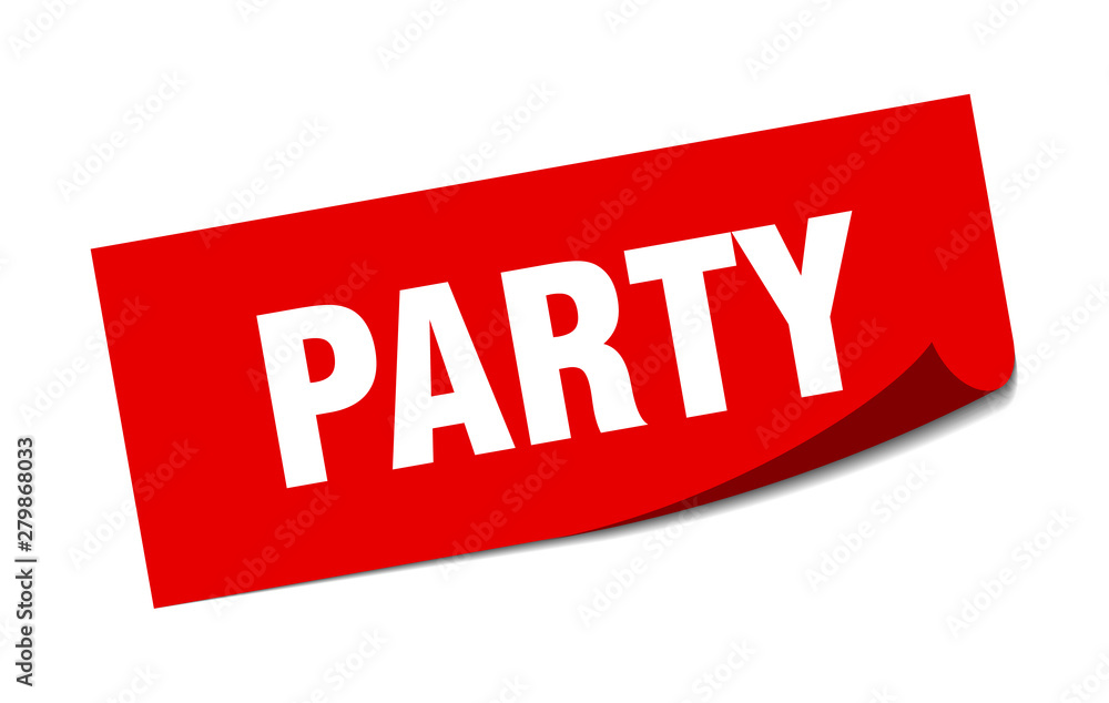 party sticker. party square isolated sign. party party sticker. party square isolated sign. party