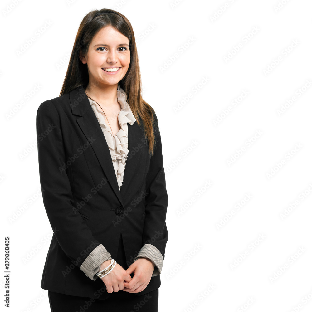 Portrait of a beautiful businesswoman isolated on white background Portrait of a beautiful businesswoman isolated on white background