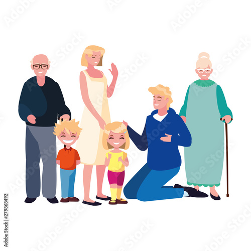 family parents kids group people