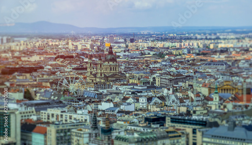 Old houses of Budapest, view from the air