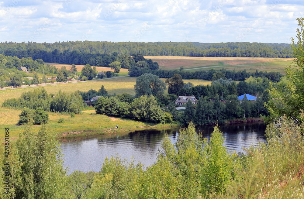 river on the slope in summer river on the slope in summer