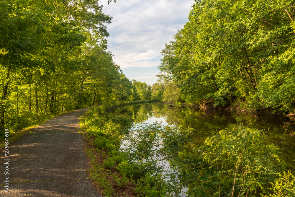Obraz premium Path alongside the canal in summer