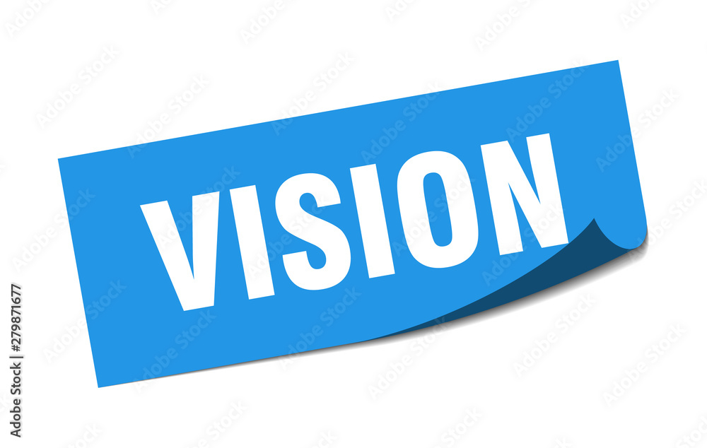 vision sticker. vision square isolated sign. vision