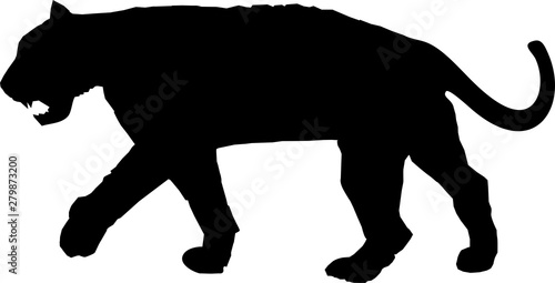 Silhouette of a tiger vector design circle element for websites, blogs, advertisements, flyers, posters, backgrounds, business cards, logo, and tri-folds	
