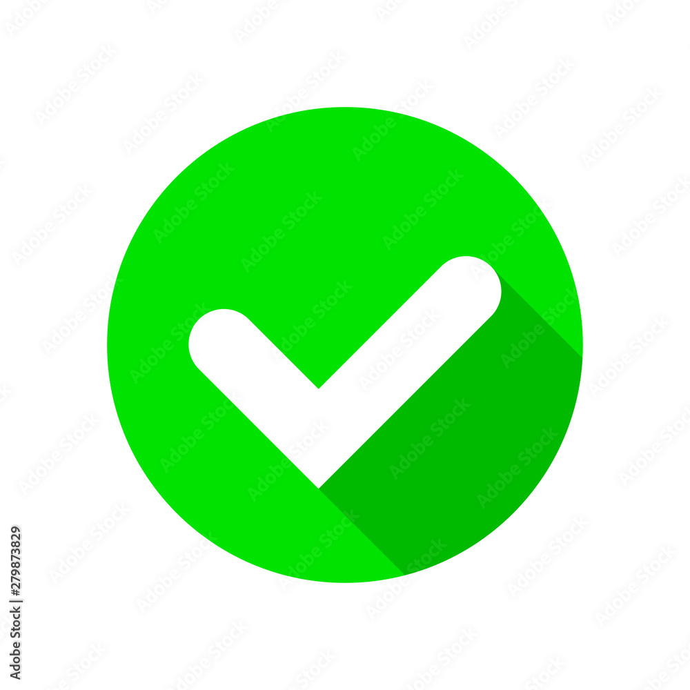 Check Mark Icon isolated on white background. Green symbol flat style for your web site design and logo, app, UI. Vector illustration Check Mark Icon isolated on white background. Green symbol flat style for your web site design and logo, app, UI. Vector illustration