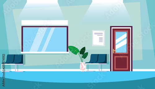 hospital waiting room inside scene