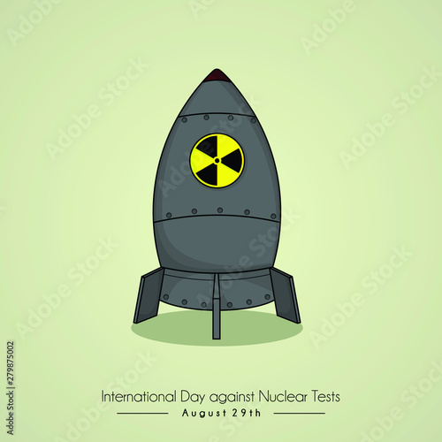 Vector Cartoon Design for International Day Against Nuclear Test on August 29th with nuclear design