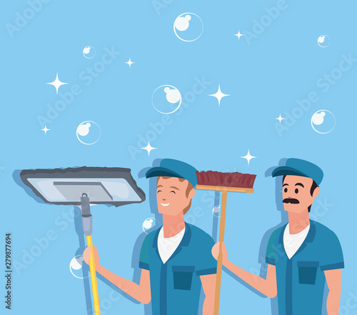 man cleaning products and supplies