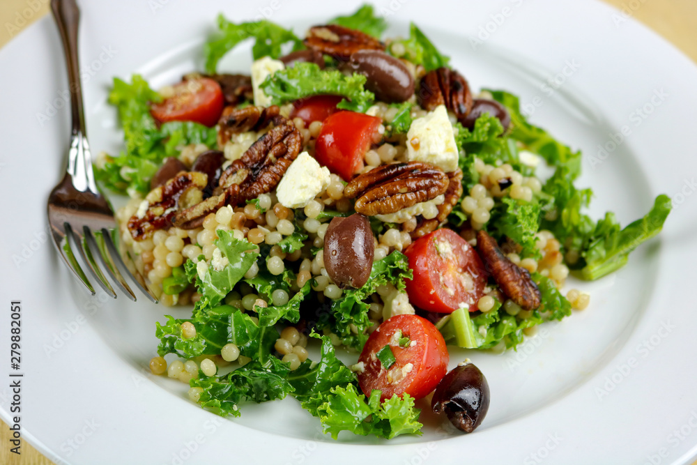 Couscous Salad with Kale, Pecans & Feta Cheese Couscous Salad with Kale, Pecans & Feta Cheese