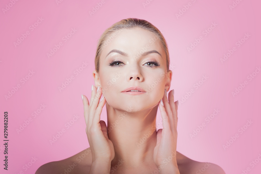 Face care and skin care, health and beauty concept, copy space right Face care and skin care, health and beauty concept, copy space right