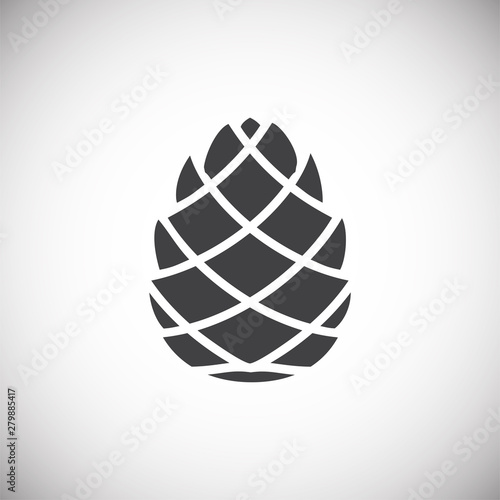 Pine cone icon on background for graphic and web design. Simple illustration. Internet concept symbol for website button or mobile app.