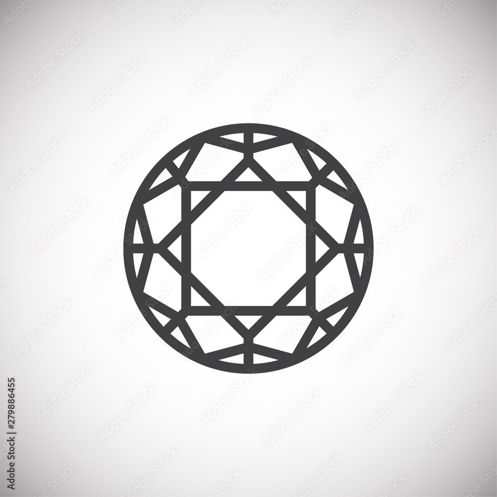 Gemstone icon on background for graphic and web design. Simple illustration. Internet concept symbol for website button or mobile app. Gemstone icon on background for graphic and web design. Simple illustration. Internet concept symbol for website button or mobile app.