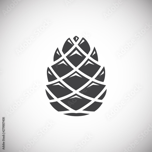 Pine cone icon on background for graphic and web design. Simple illustration. Internet concept symbol for website button or mobile app.