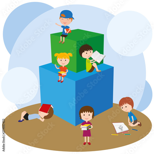 Children with books in thei...
