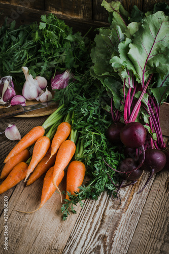 Fresh organic autum vegetables, harvest time