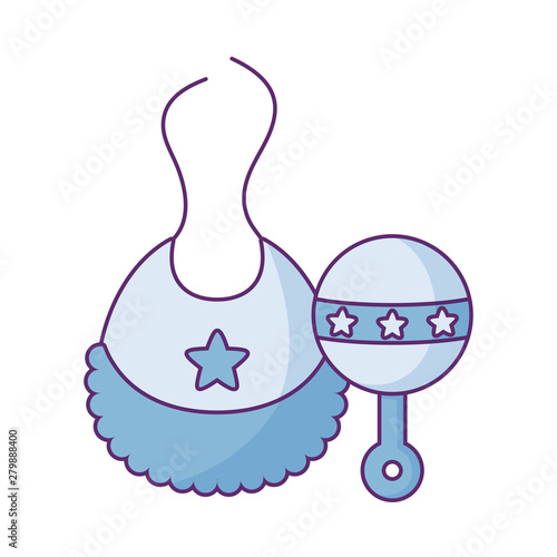 bib for baby boy and jingle bell decoration