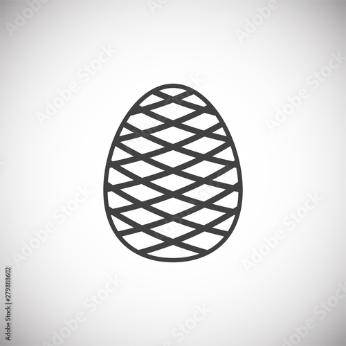 Pine cone icon on background for graphic and web design. Simple illustration. Internet concept symbol for website button or mobile app.