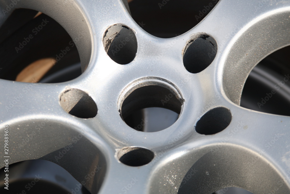 Plastic alloy wheel detail background Plastic alloy wheel detail background