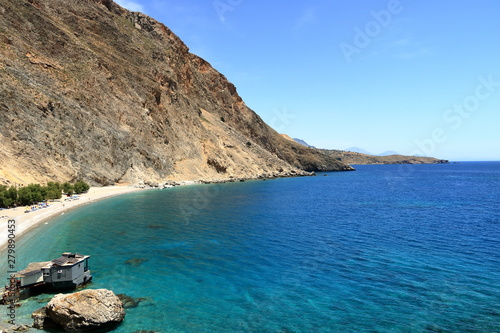 Fototapeta Naklejka Na Ścianę i Meble -  Sweet water beach near to Hora Sfakion an loutro on Crete, Greece