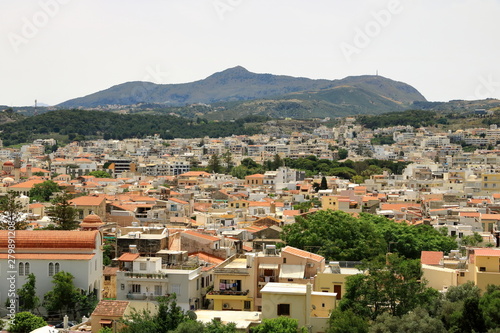 Rethymno, Crete island / Greece - May 28 2019: Charming old town Rethymno in Crete, Greece