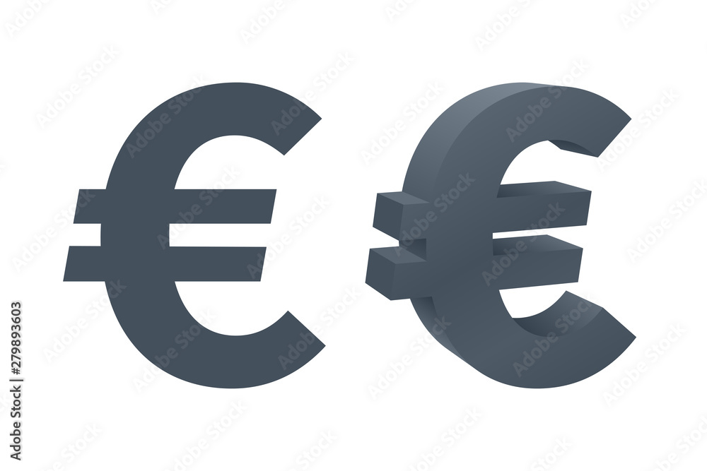 Currency icons with euro symbol Currency icons with euro symbol