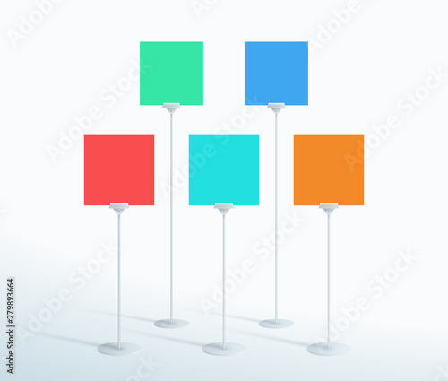 Paper Note Photo Frame Stand Text Box 5 Color