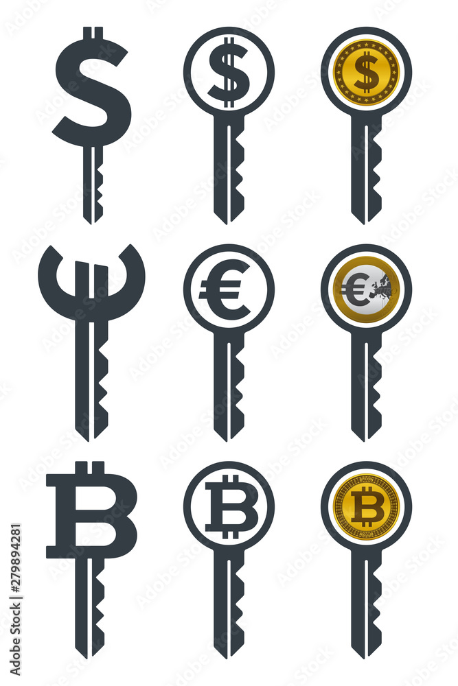 Keys with currencies Keys with currencies