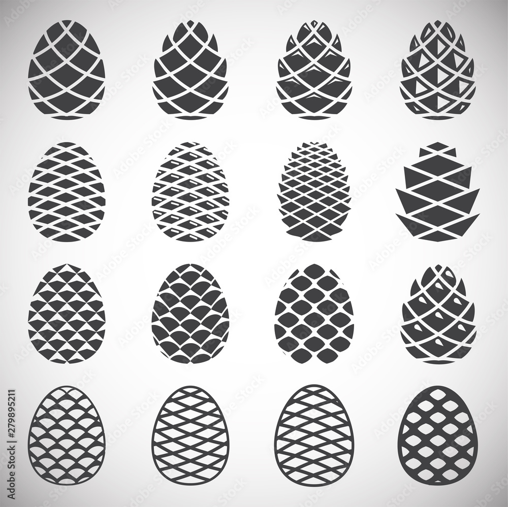 Pine cone icons set on background for graphic and web design. Simple illustration. Internet concept symbol for website button or mobile app. Pine cone icons set on background for graphic and web design. Simple illustration. Internet concept symbol for website button or mobile app.