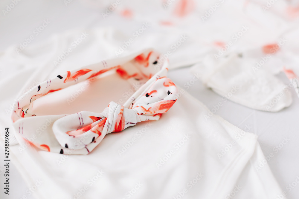 Top view fashion trendy look of baby clothes, fashion concept. Top view fashion trendy look of baby clothes, fashion concept.