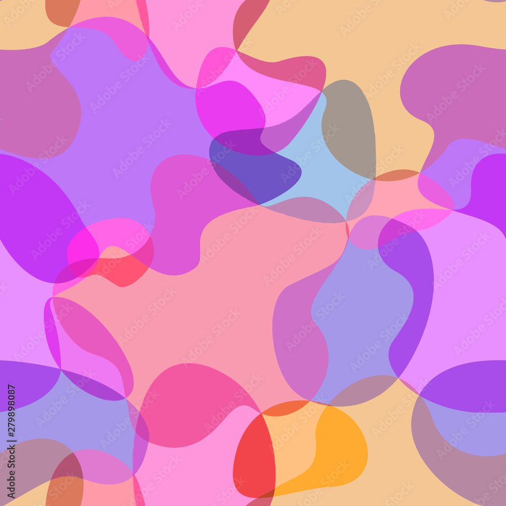 Fototapeta premium Abstract modern flat geometric liquid shape forms seamless pattern.