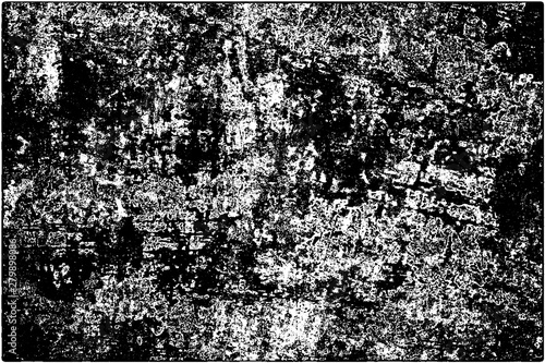 Grunge background black and white. Vector texture of scratches, chips, cracks. Monochrome gloomy pattern of the old surface.