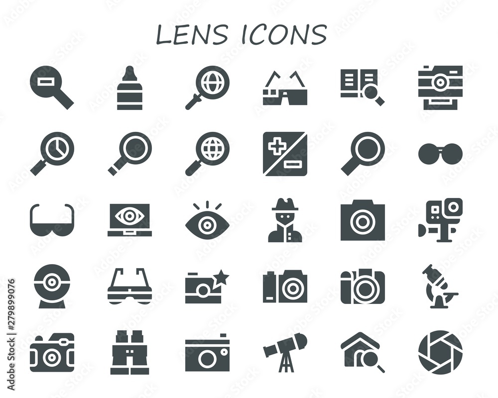 lens icon set lens icon set