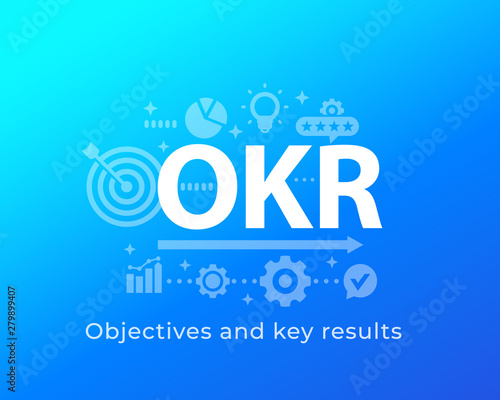 OKR, Objectives and key results, vector illustration