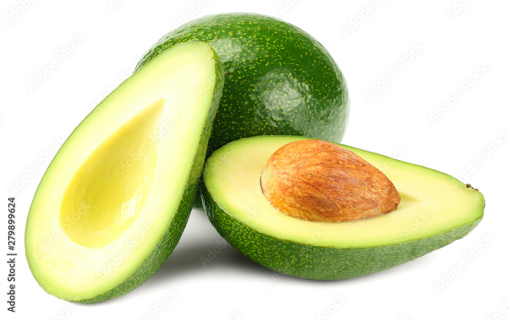 fresh avocado with slices isolated a on white background fresh avocado with slices isolated a on white background