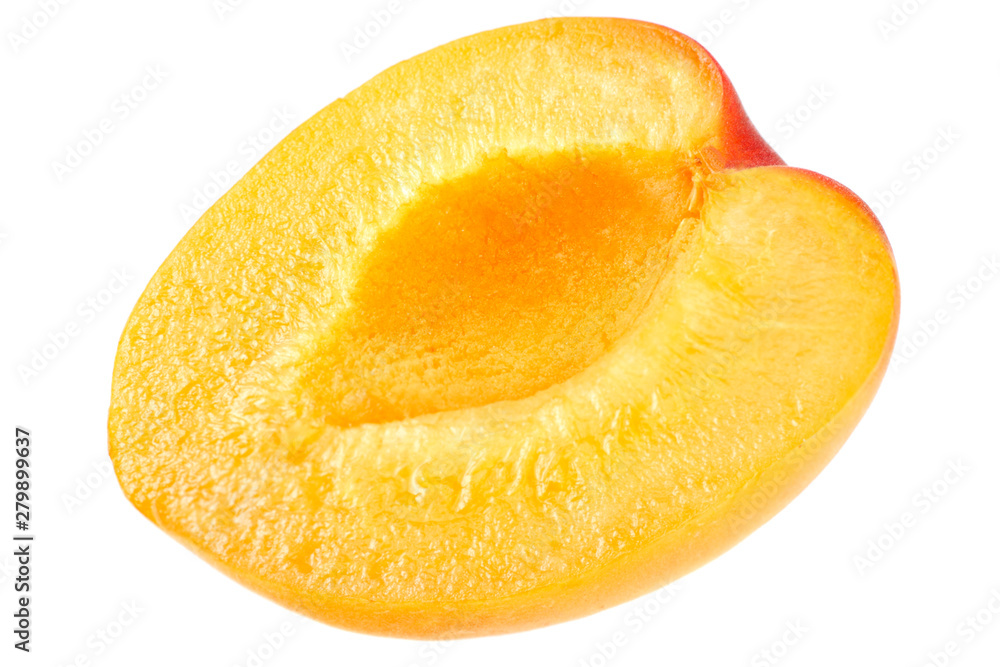 apricot slice isolated on a white background apricot slice isolated on a white background