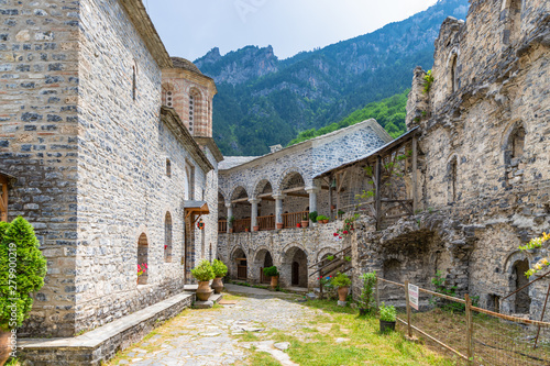 Fotografie View of the historical Monastery of Agios Dionysios on Mount Olympus in Greece