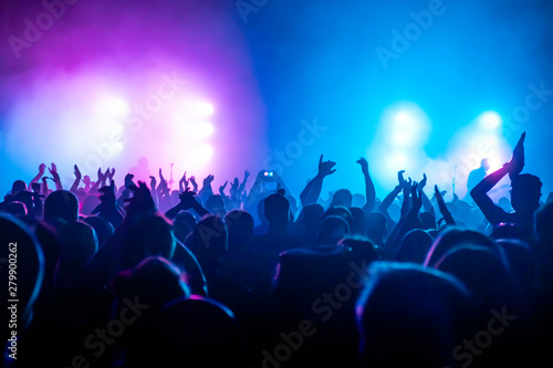 Obraz na płótnie silhouettes of audience at rock concert