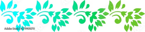 Flower green blue gradient stencil art