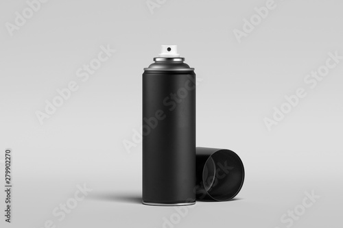 Bild auf Leinwand Blank black can of spray paint on isolated on white background