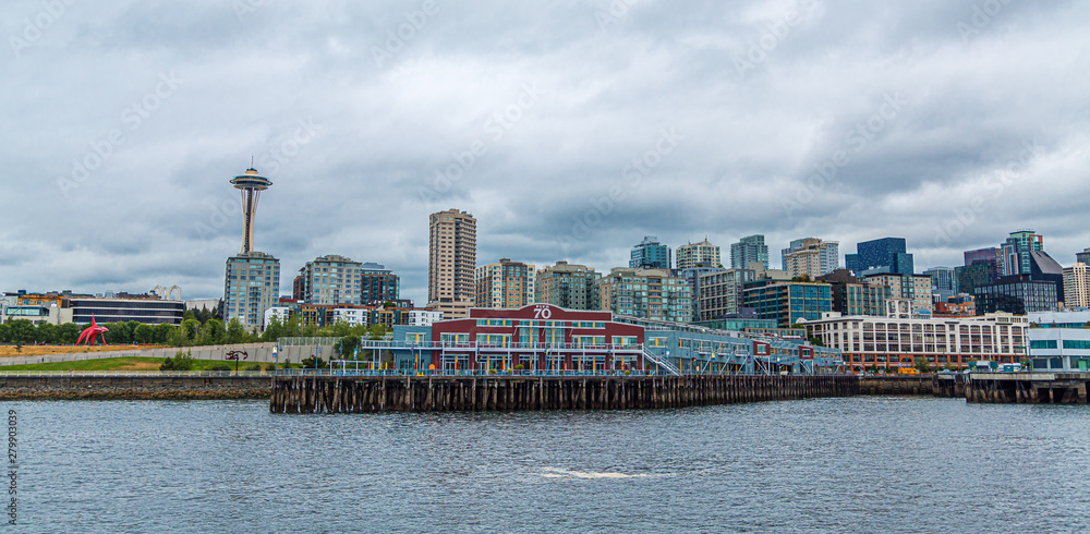 Pier 70 and Seattle Skyline from the sea