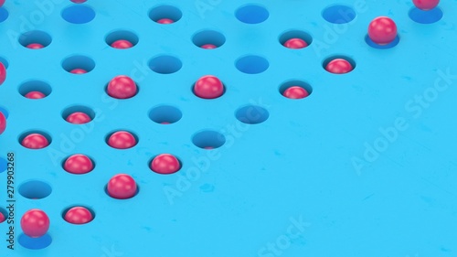Motion design art background. Levitating pink spheres 3d illustration